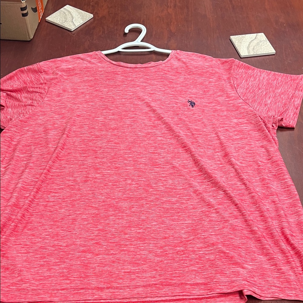 U.S. Polo Assn. Men's Heathered Pink Short Sleeve Tee